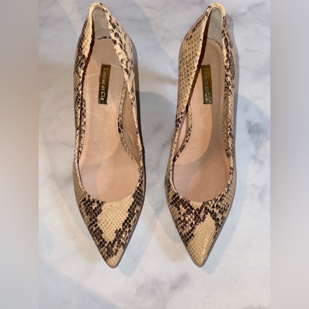 Louise et Cie Lo-Jordyna Natural Marsaille Snake-Print Pumps size 7.5 M